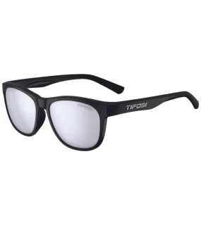 Tifosi swank Sunglasses - Satin black smoke bright blue