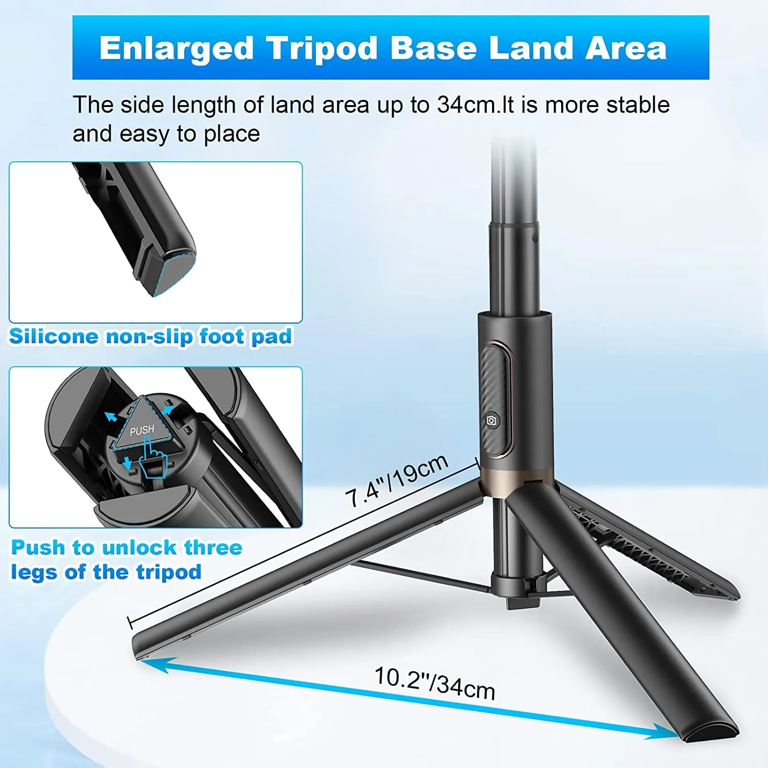 TONEOF 152cm Phone Selfie Stick Tripod, All-in-1 Tripod with Wireless Remote for 4"-7" Phone（TONEOF-AE is the Only Genuine Store)