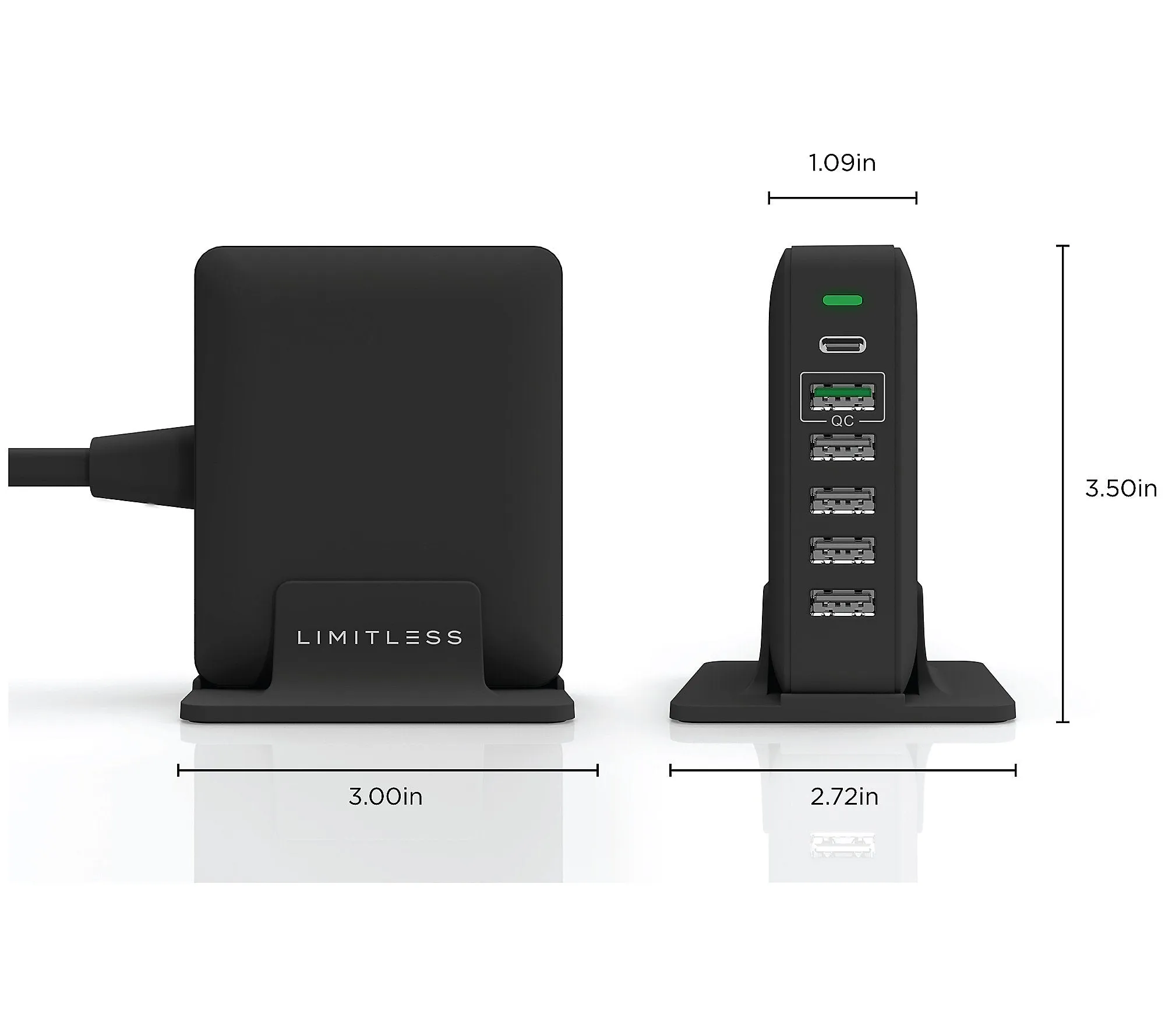 Tower 6-Port USB & Type-C Charger with Stand & Cables