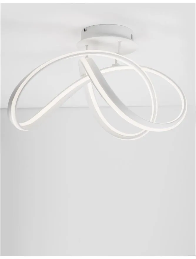 TRU Dimmable Sandy White Aluminium & Acrylic Knot Ceiling Light - ID 10362