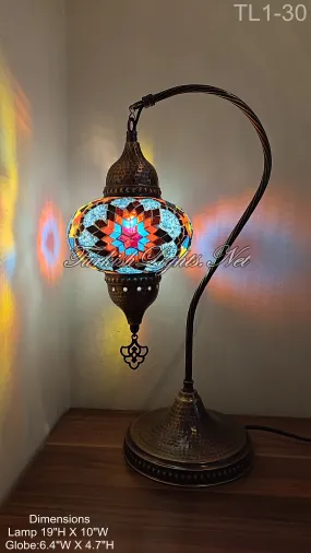 Turkish Table Lamp Swan Neck Mosaic Table Lamp 10 TO CHOOSE