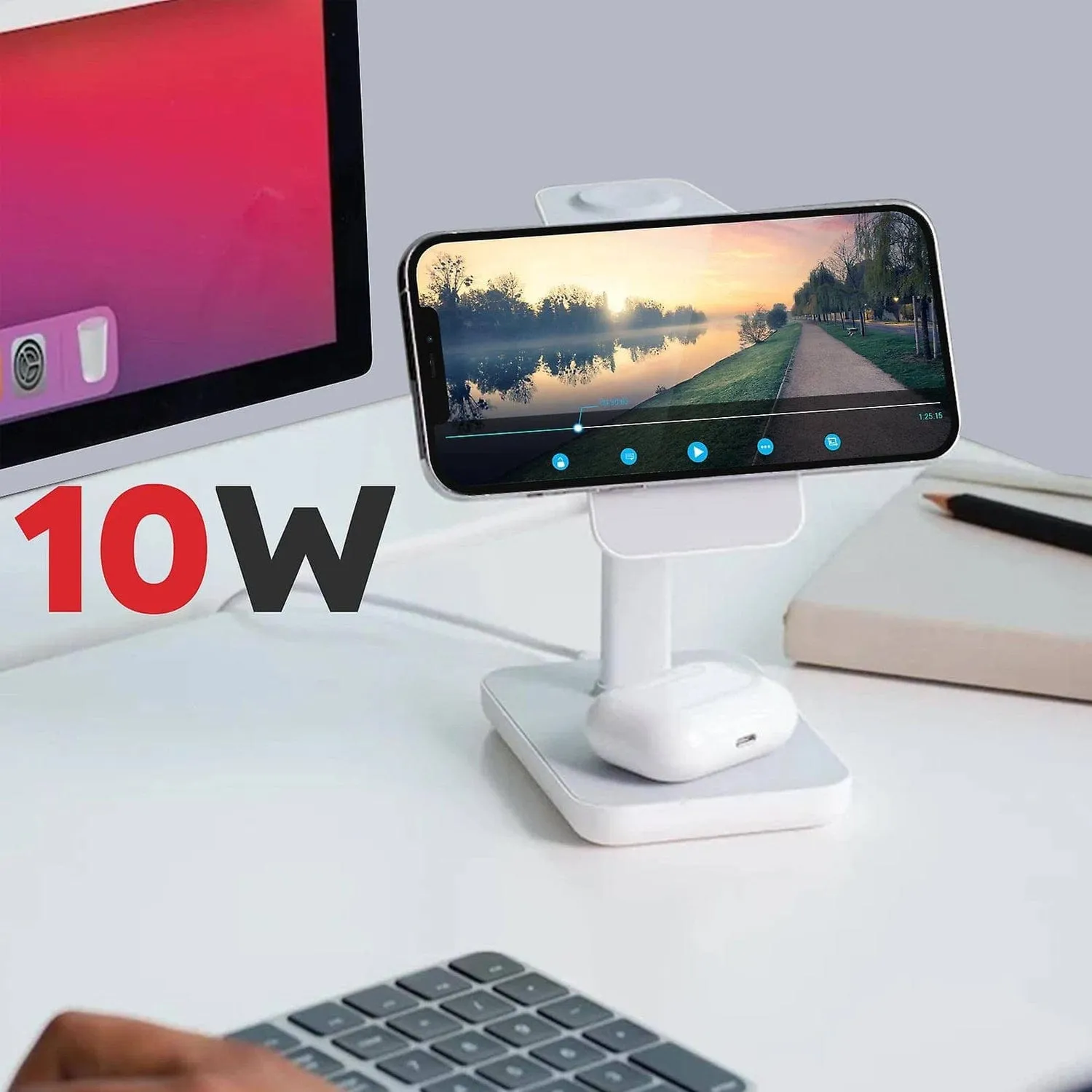 Twelve South HiRise 3 3-in-1 Wireless Charging Stand for MagSafe iPhones, AirPods & Apple Watches