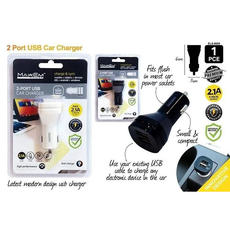 Twin 2-Port USB Car Charger