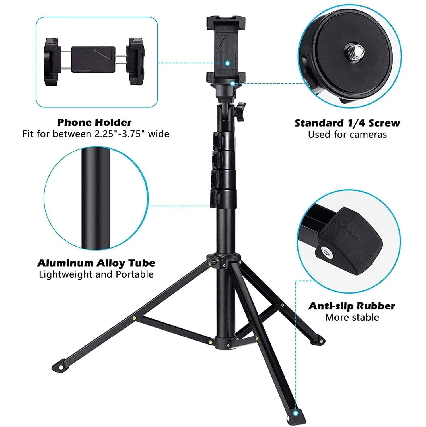 UBeesize 51" Extendable Tripod Stand with Bluetooth Remote