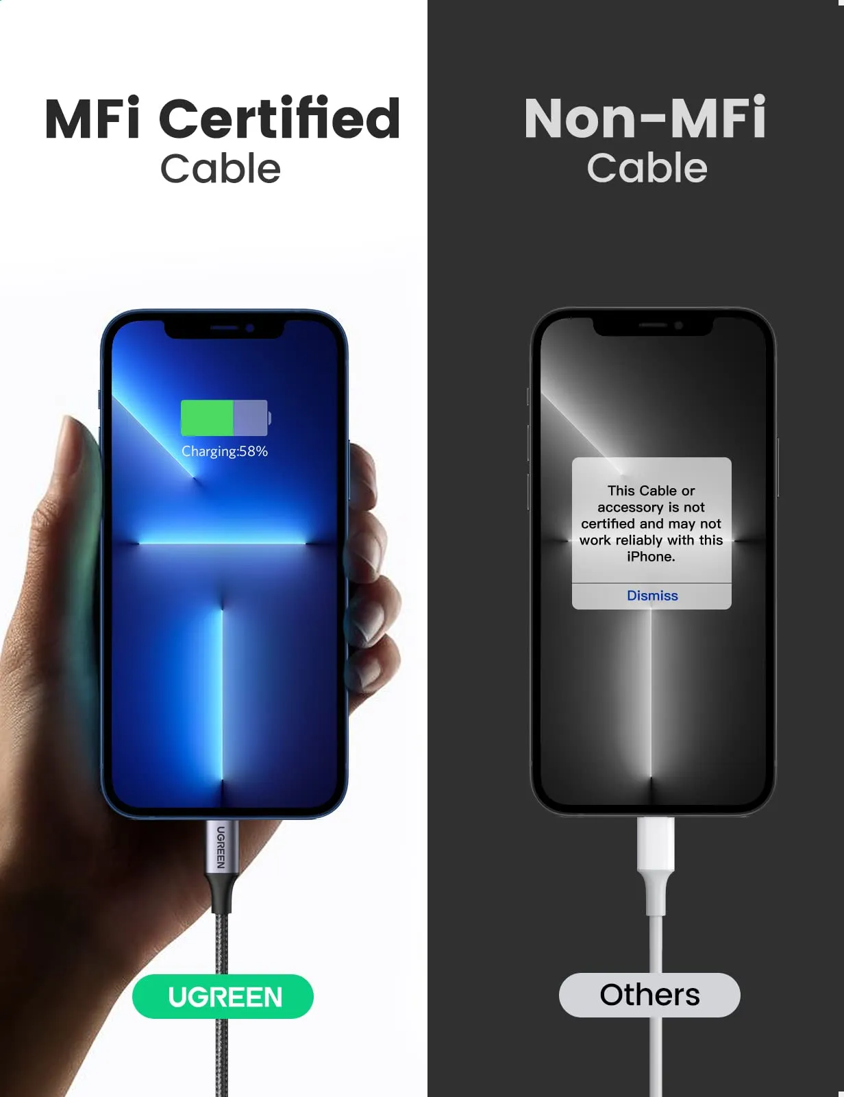 UGREEN USB C to Lightning Cable - MFi