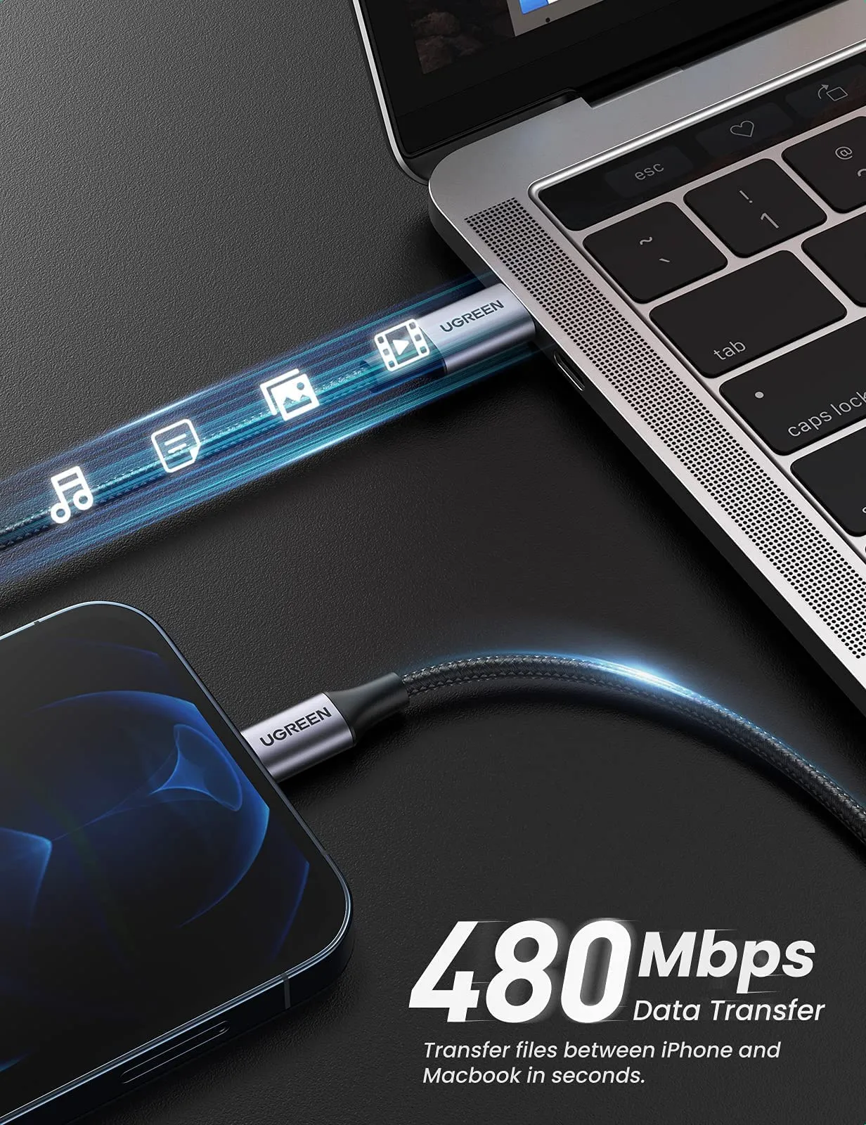 UGREEN USB C to Lightning Cable - MFi
