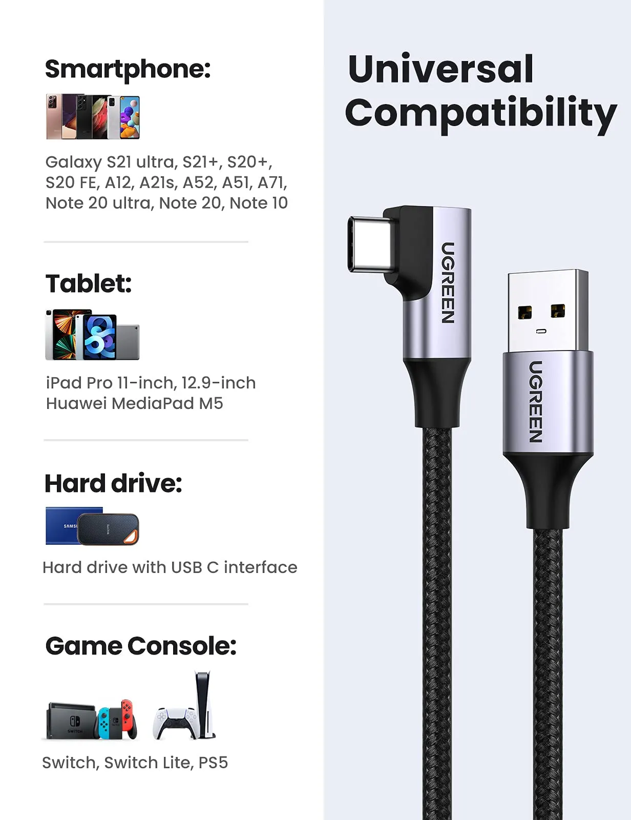 UGREEN USB to USB C Cable 3.0 Fast Charging