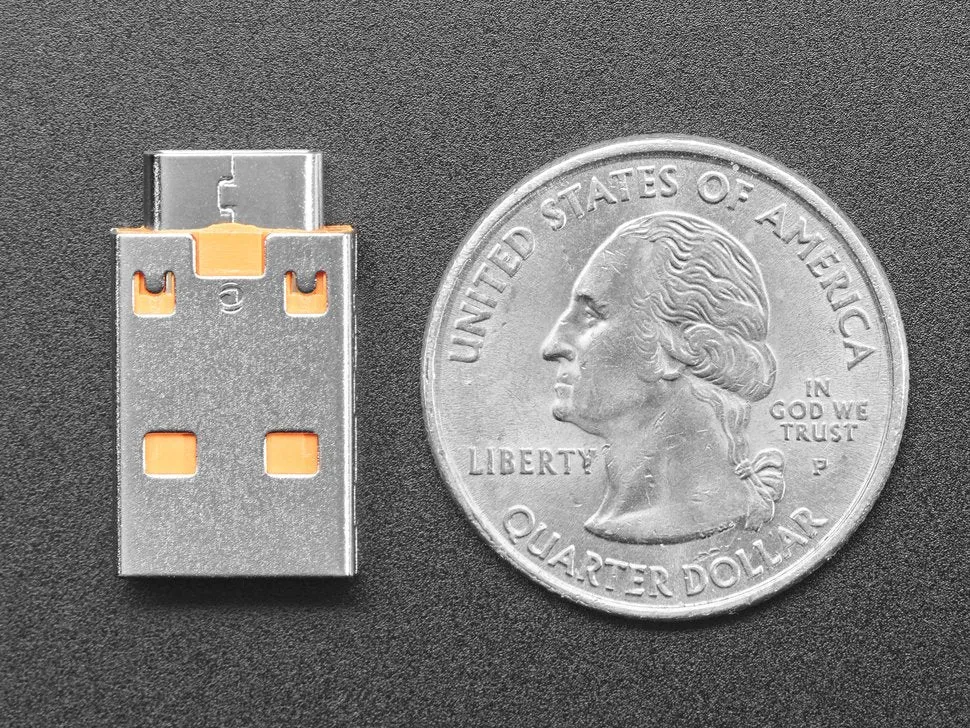 USB A Plug to USB C Jack Microadapter