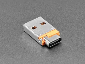 USB A Plug to USB C Jack Microadapter
