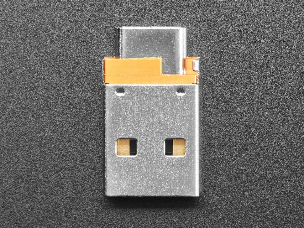 USB A Plug to USB C Jack Microadapter