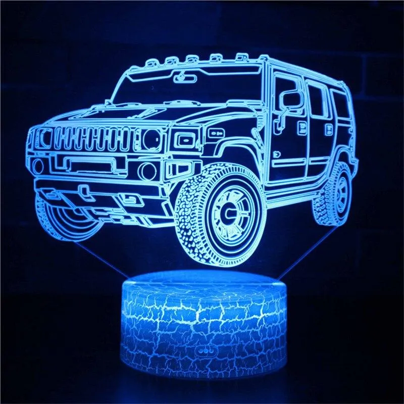 Vehicle Train Night Lamp Excavator Truck Kids Gift 3D Night Light