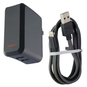 Ventev (504858) 12W 5V/2.4A 3.3Ft Wall Charger & Cable for Dual USB Devices-Gray