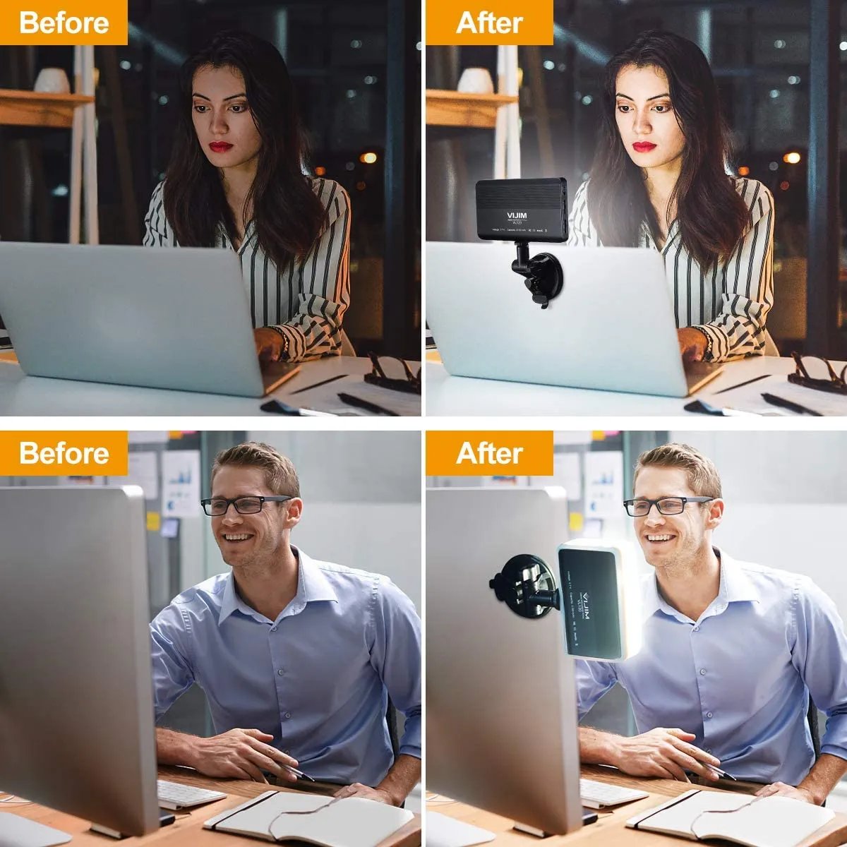 Vlog & Video Conference Lighting Kit - Small Zoom Light for Video Recording/Live Streaming/Remote Working/Distance Learning/Online Meeting/Laptop Video Conferencing and Make up