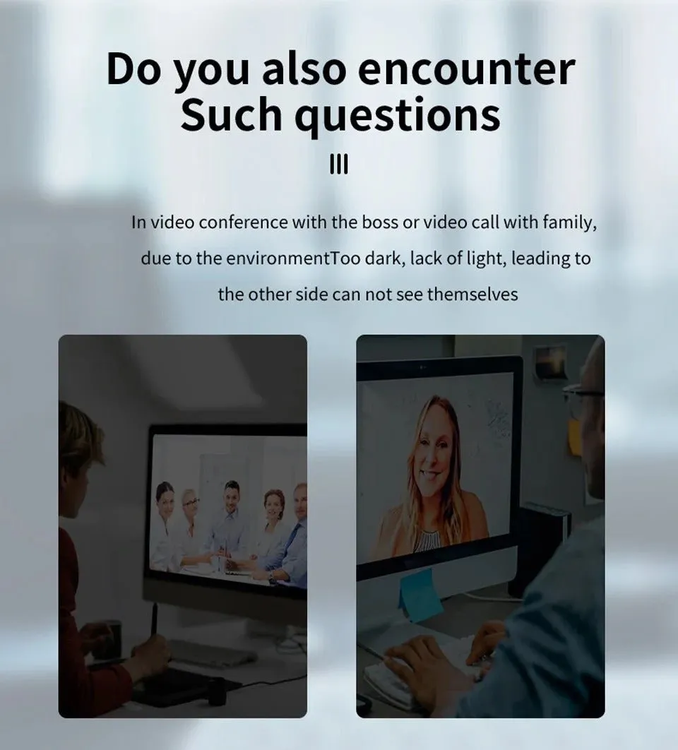 Vlog & Video Conference Lighting Kit - Small Zoom Light for Video Recording/Live Streaming/Remote Working/Distance Learning/Online Meeting/Laptop Video Conferencing and Make up