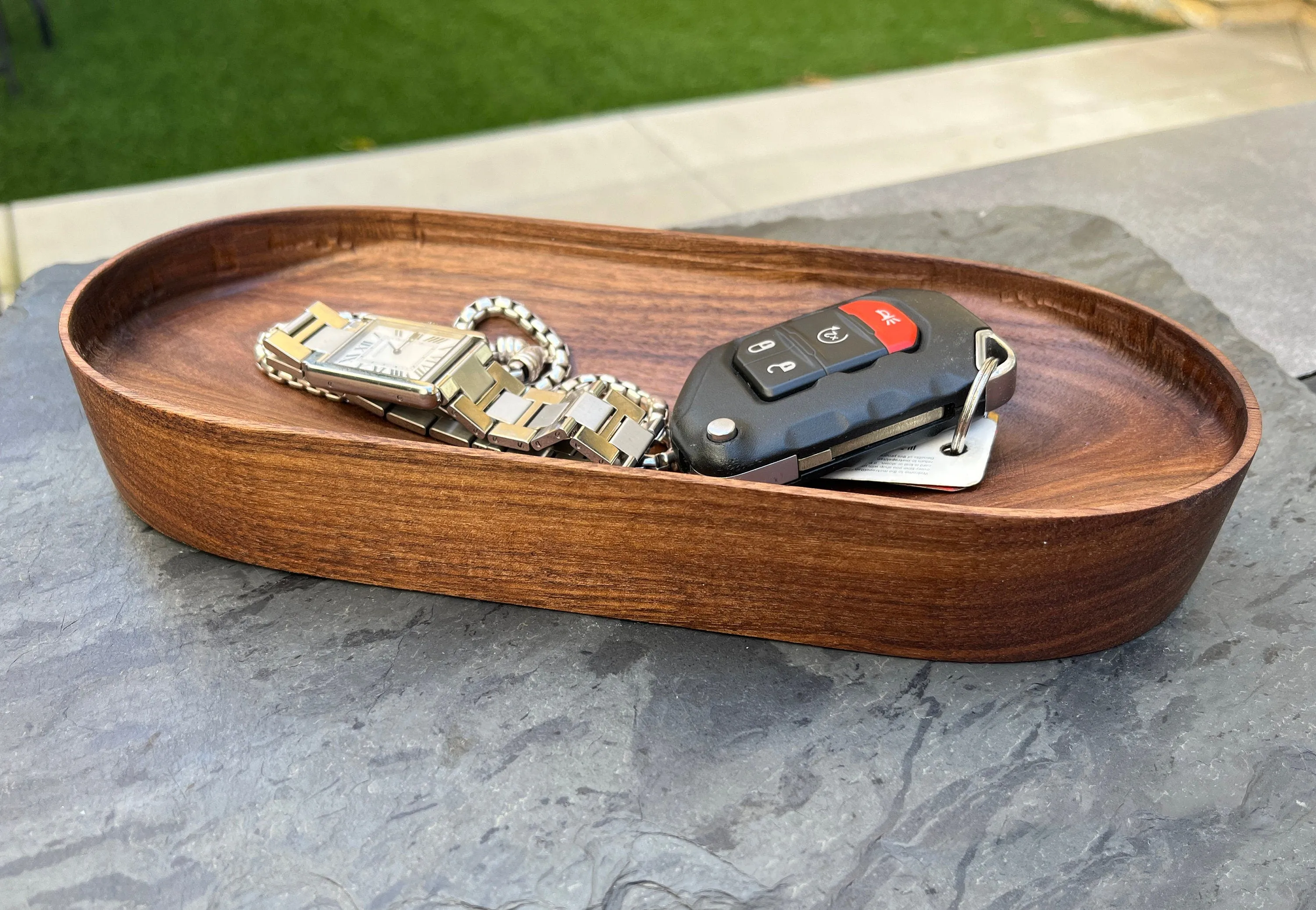 Walnut Catchall, Valet Tray, Wooden Desk Organizer