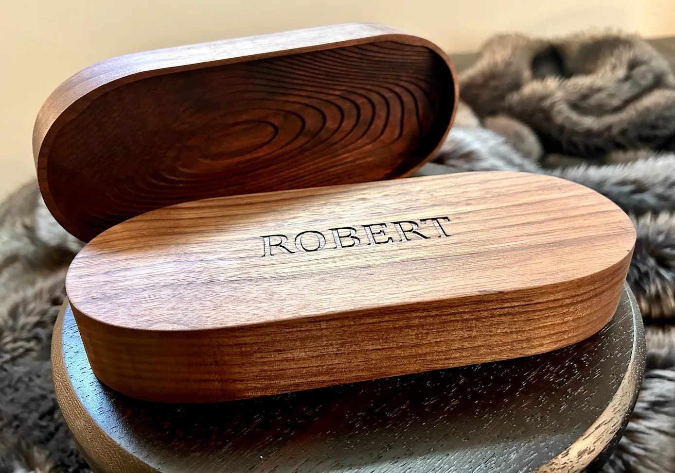 Walnut Catchall, Valet Tray, Wooden Desk Organizer