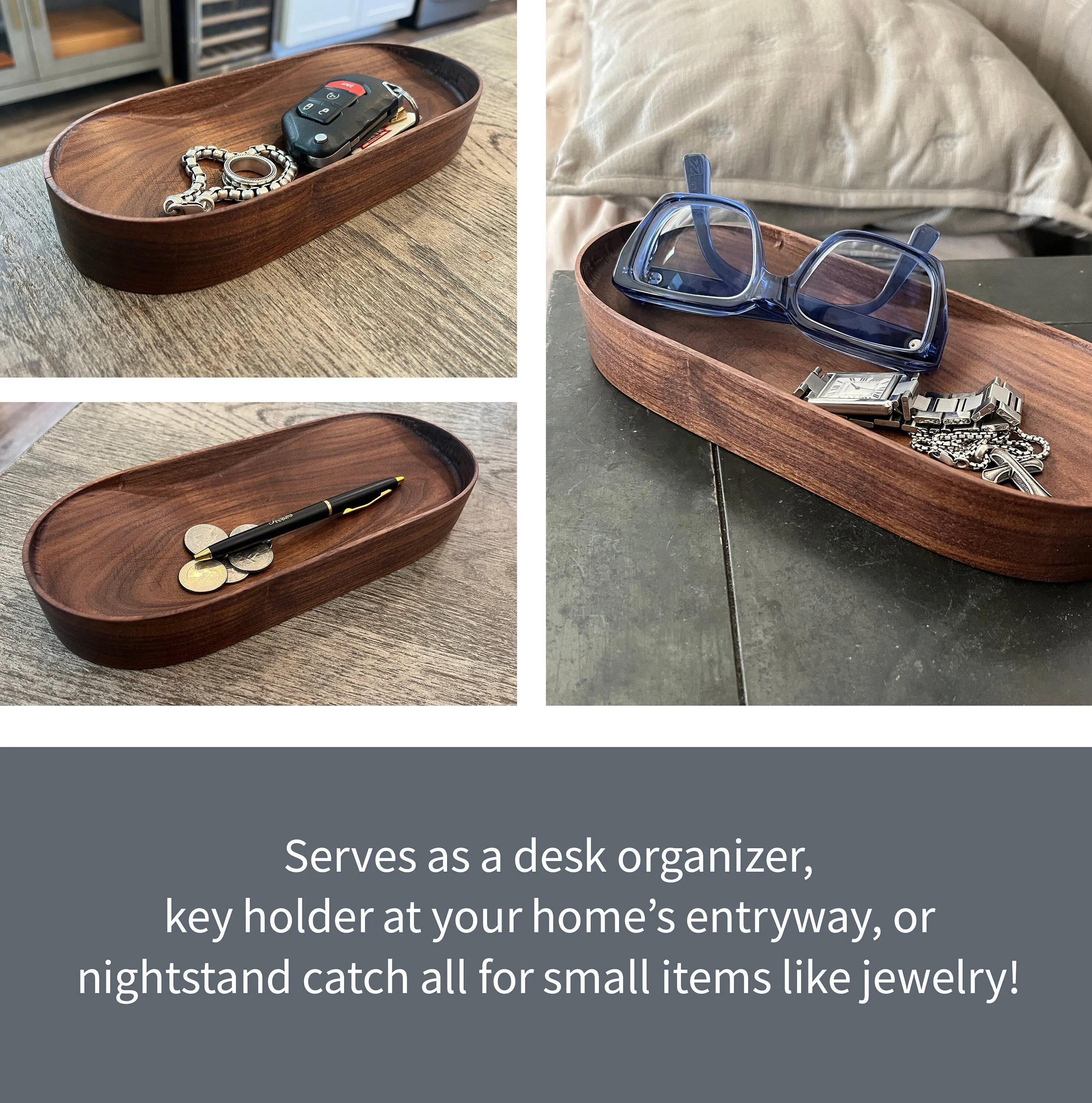Walnut Personalized Valet