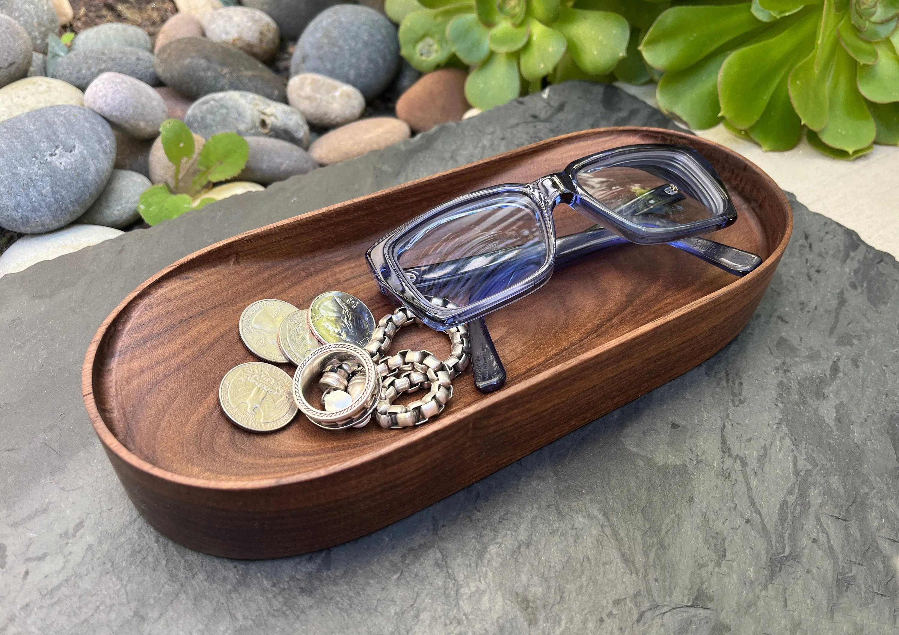 Walnut Personalized Valet