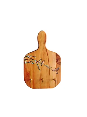 Wooden Keyholder Handpainted Small 9 x 6 x 1 inches