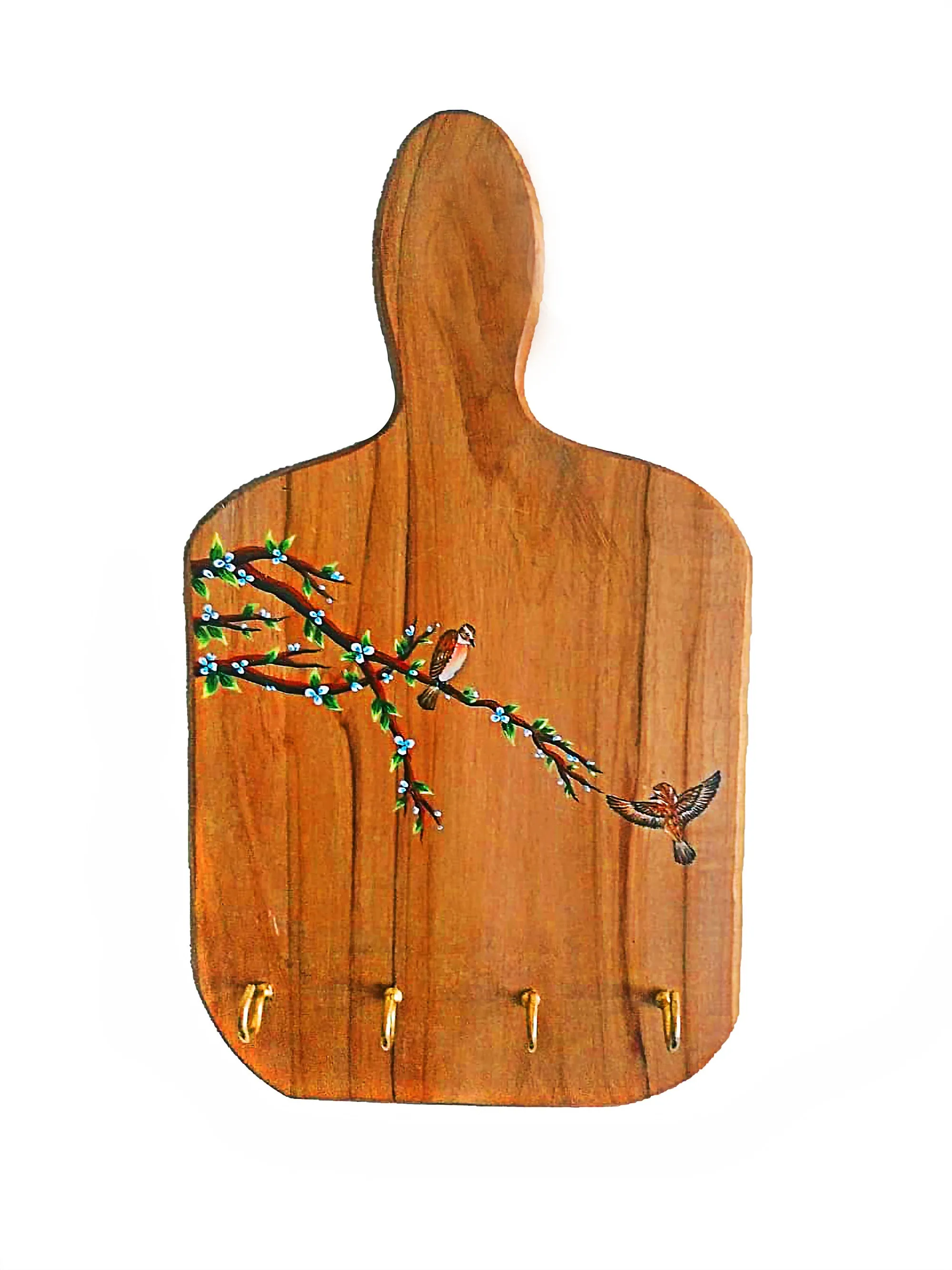 Wooden Keyholder Handpainted Small 9 x 6 x 1 inches