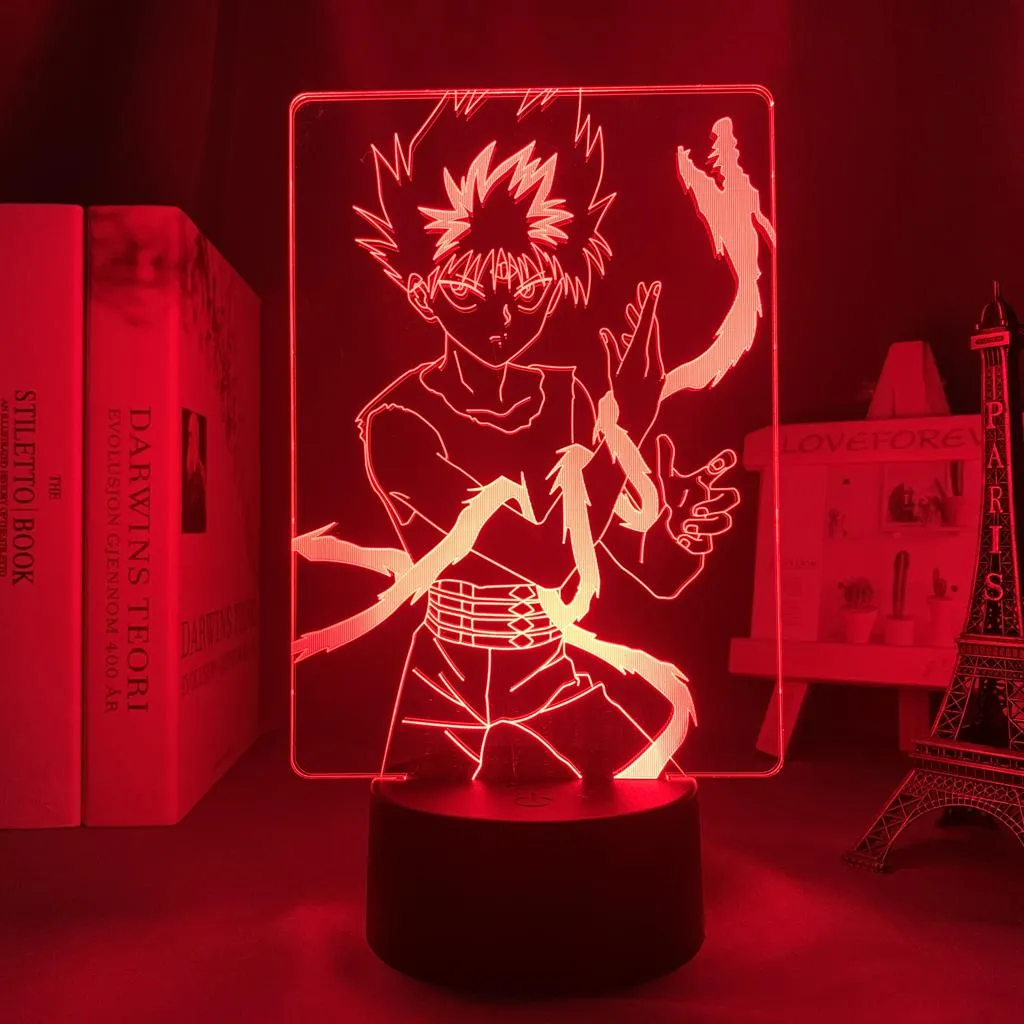 Yu Hakusho Hiei Led Night Lamp 3d   LED Night Light Colorful Colors Changing Touch Remote Bedside Lamp Cool Gift